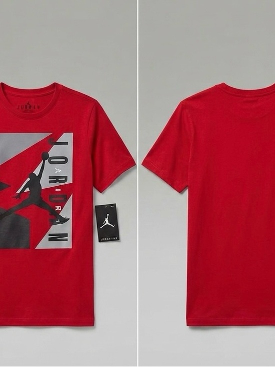Jordan Other - Jordan Red Short-Sleeve Graphic Tee with Gray Accents